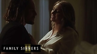 FAMILY SINNERS - Playful MILF Uses Her Big Round Tits To Fuck Her Son-In-Law's Dick And Shoot His Hot Load